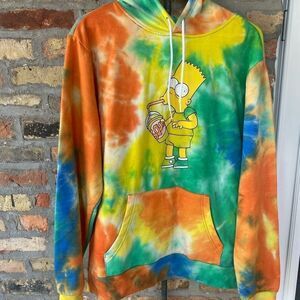 Official Simpsons Bart Simpson Slurpie Tie Dye Hoodie